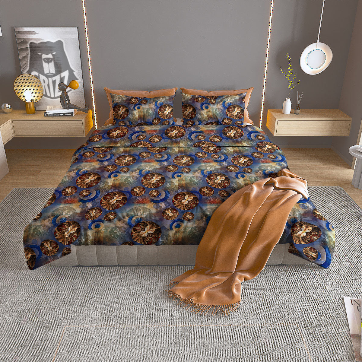 Fractal Abstract Print Duvet Cover Bedding Set