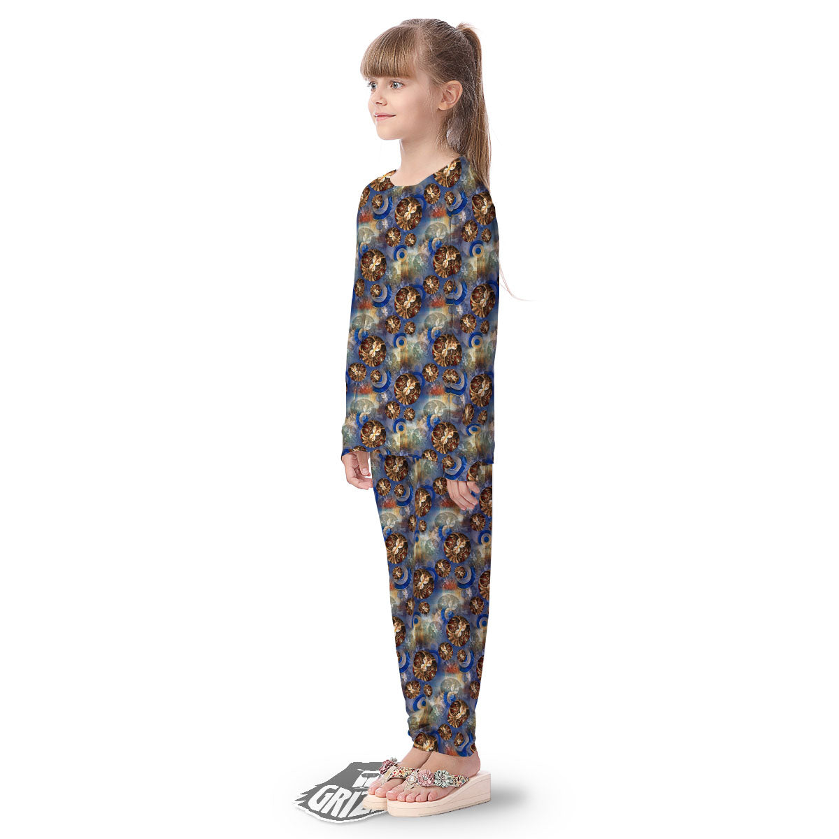 Fractal Abstract Print Kid's Pajamas-grizzshop