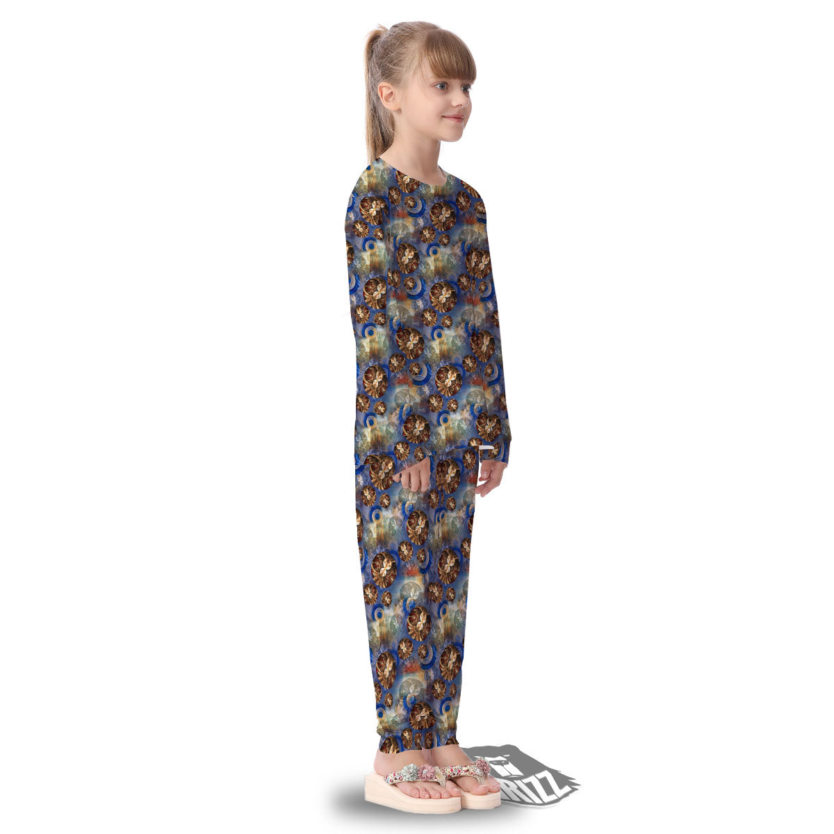 Fractal Abstract Print Kid's Pajamas-grizzshop