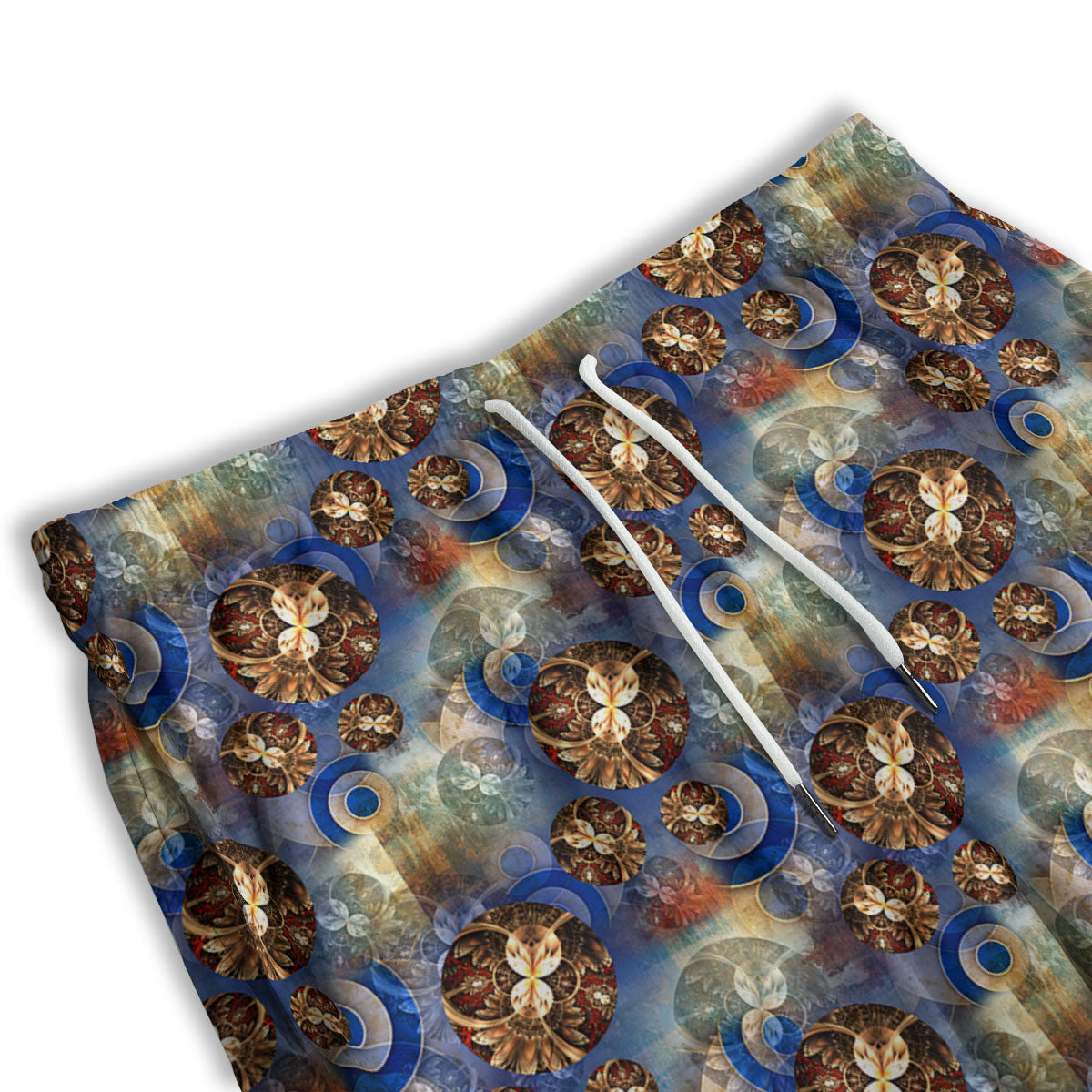 Fractal Abstract Print Men's Athletic Shorts