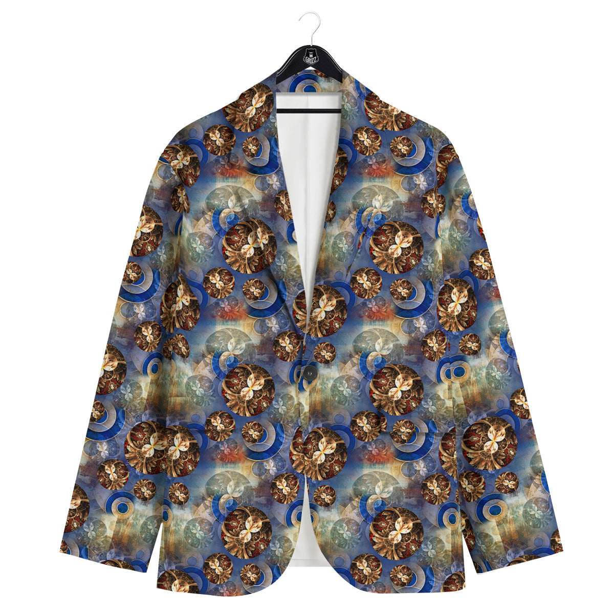 Fractal Abstract Print Men's Sport Coat-grizzshop