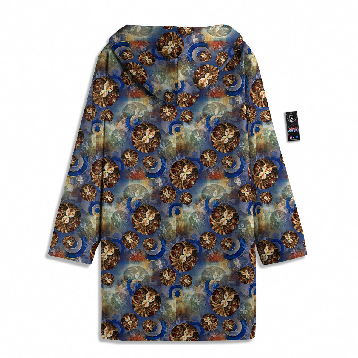 Fractal Abstract Print Men's Windbreaker Jacket-grizzshop