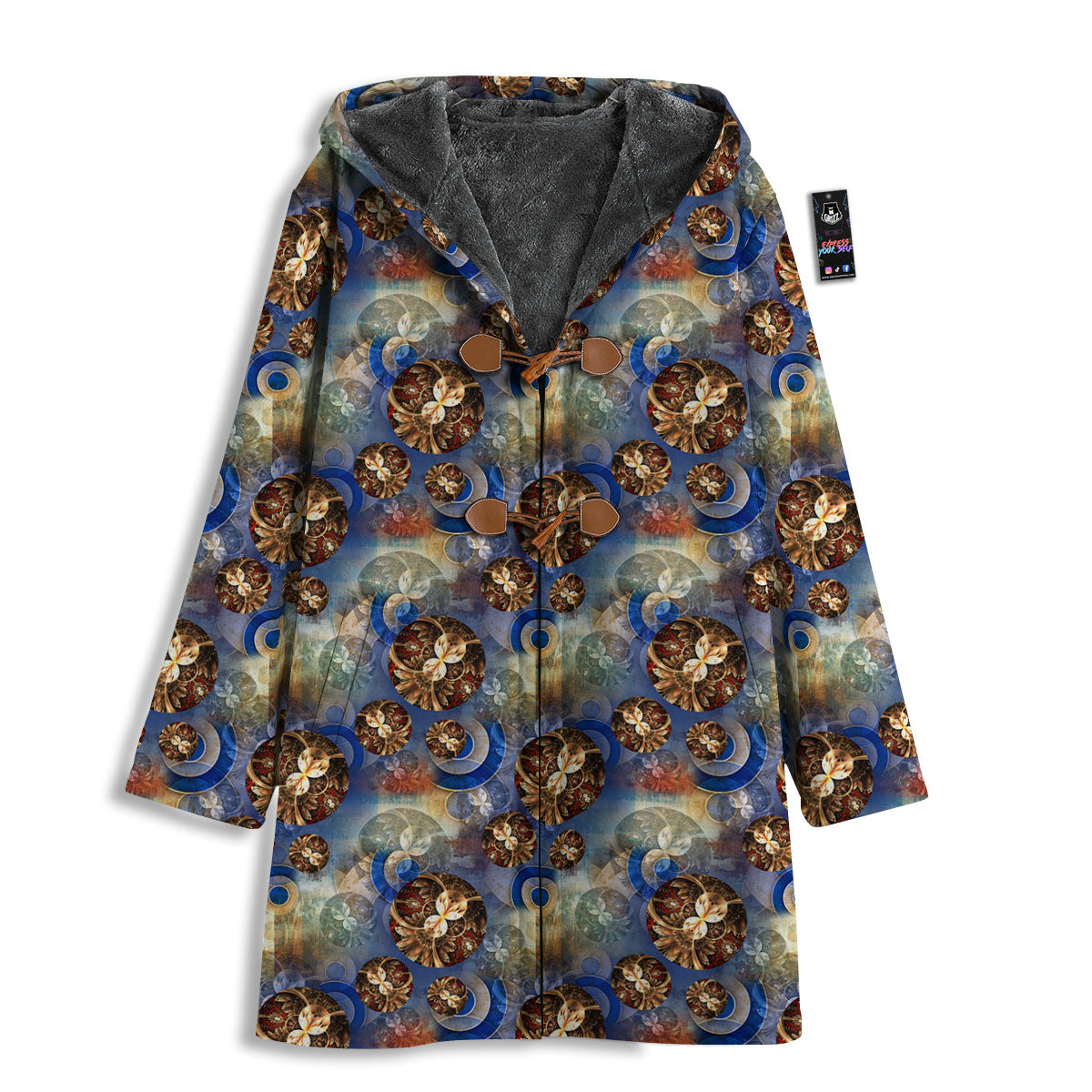 Fractal Abstract Print Men's Windbreaker Jacket-grizzshop