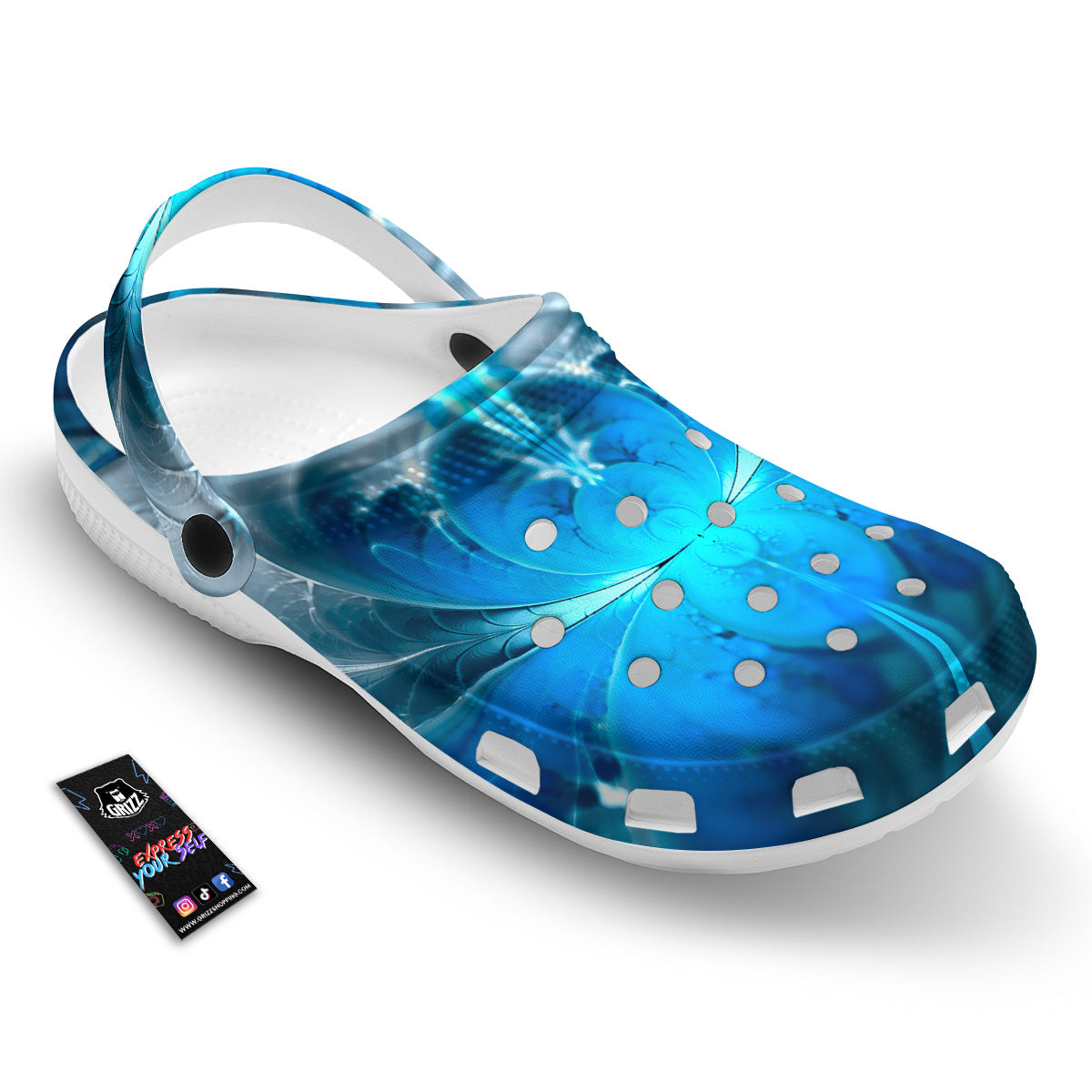 Fractal Blue Print Clog-grizzshop