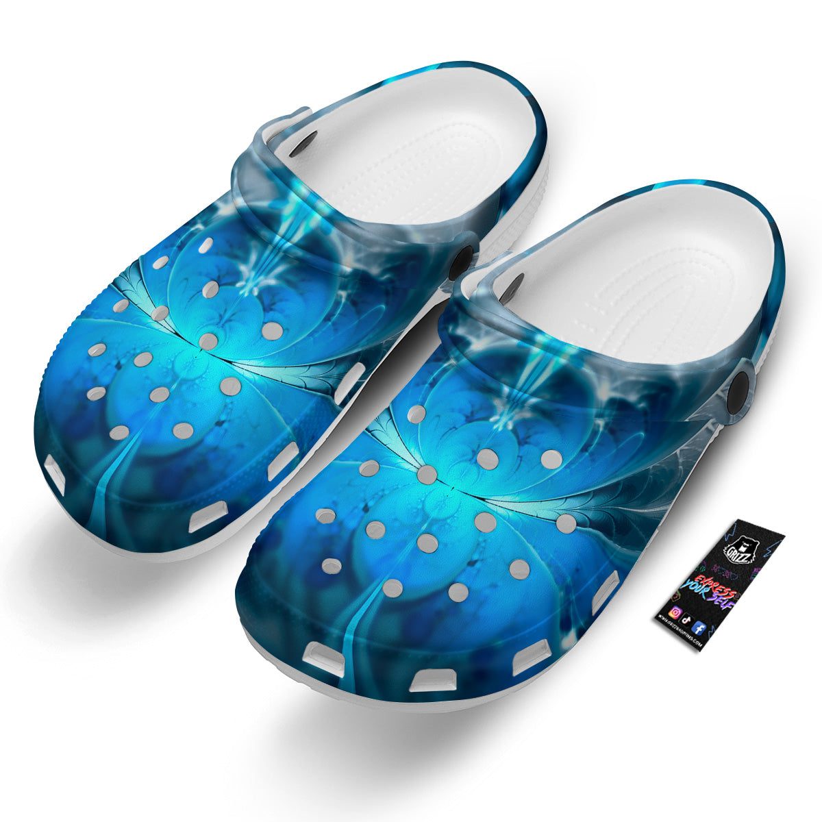 Fractal Blue Print Clog-grizzshop