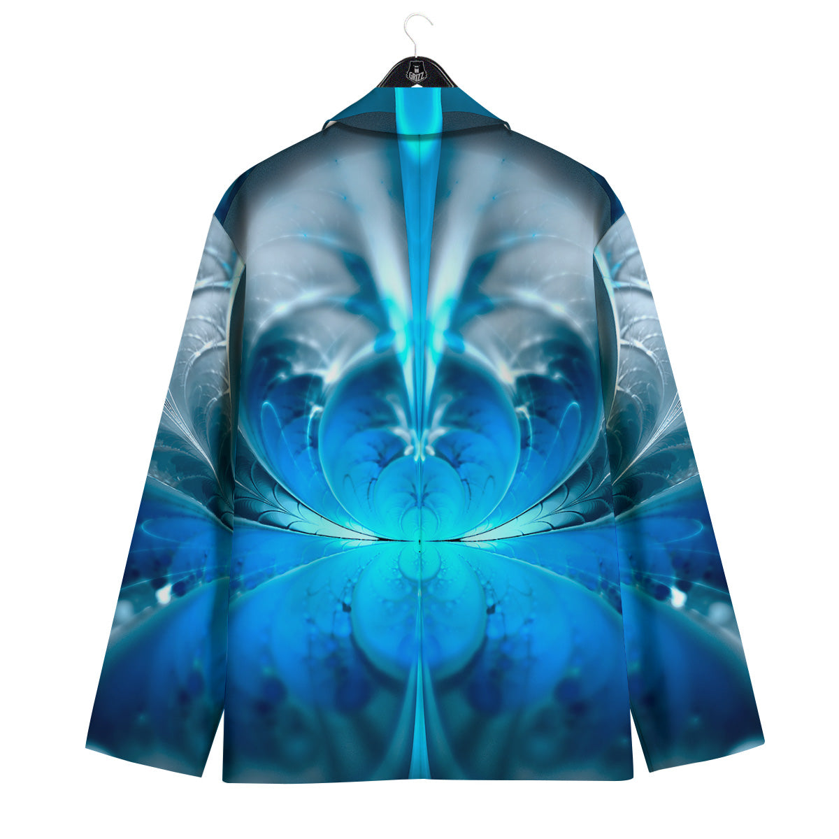 Fractal Blue Print Men's Sport Coat-grizzshop