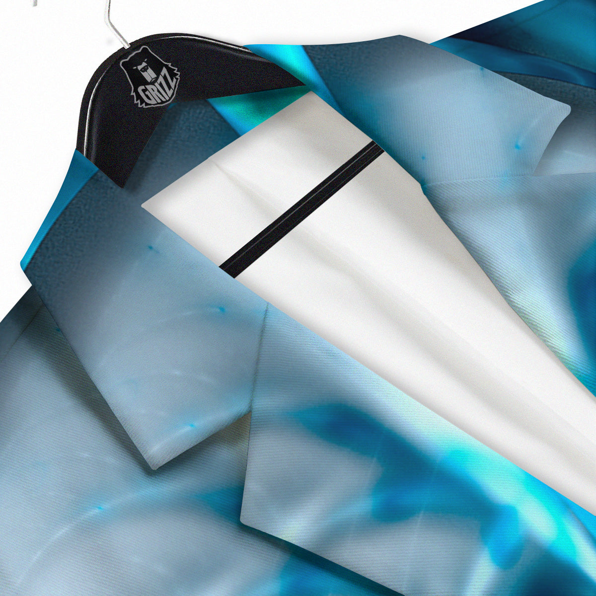 Fractal Blue Print Men's Sport Coat-grizzshop