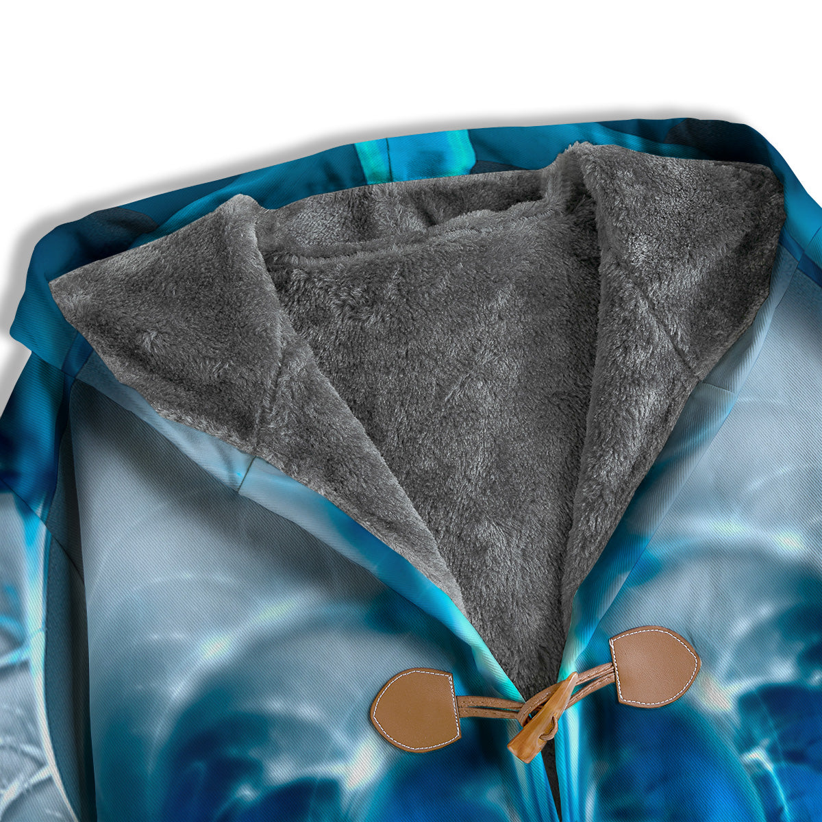 Fractal Blue Print Men's Windbreaker Jacket-grizzshop