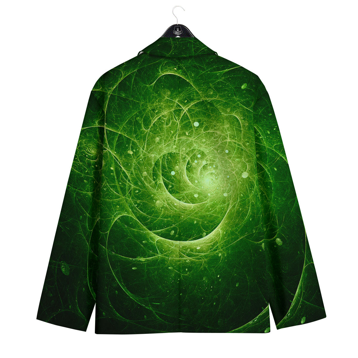 Fractal Green Print Men's Sport Coat-grizzshop