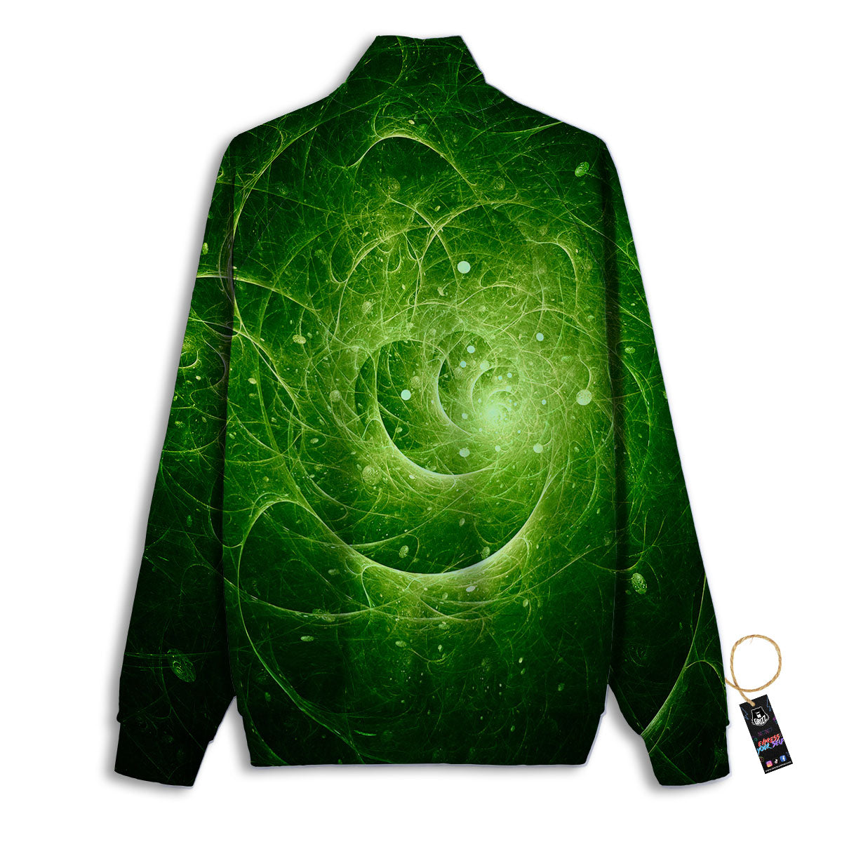Fractal Green Print Track Jacket-grizzshop