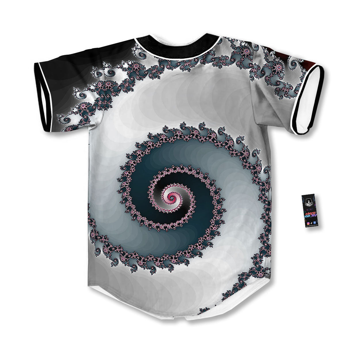 Fractal Infinite Print Baseball Jersey-grizzshop