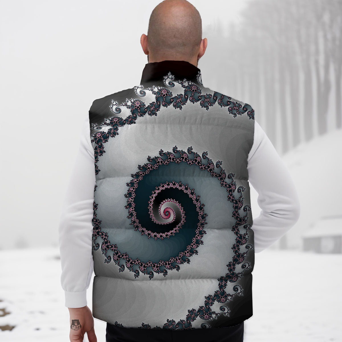 Fractal Infinite Print Down Vest