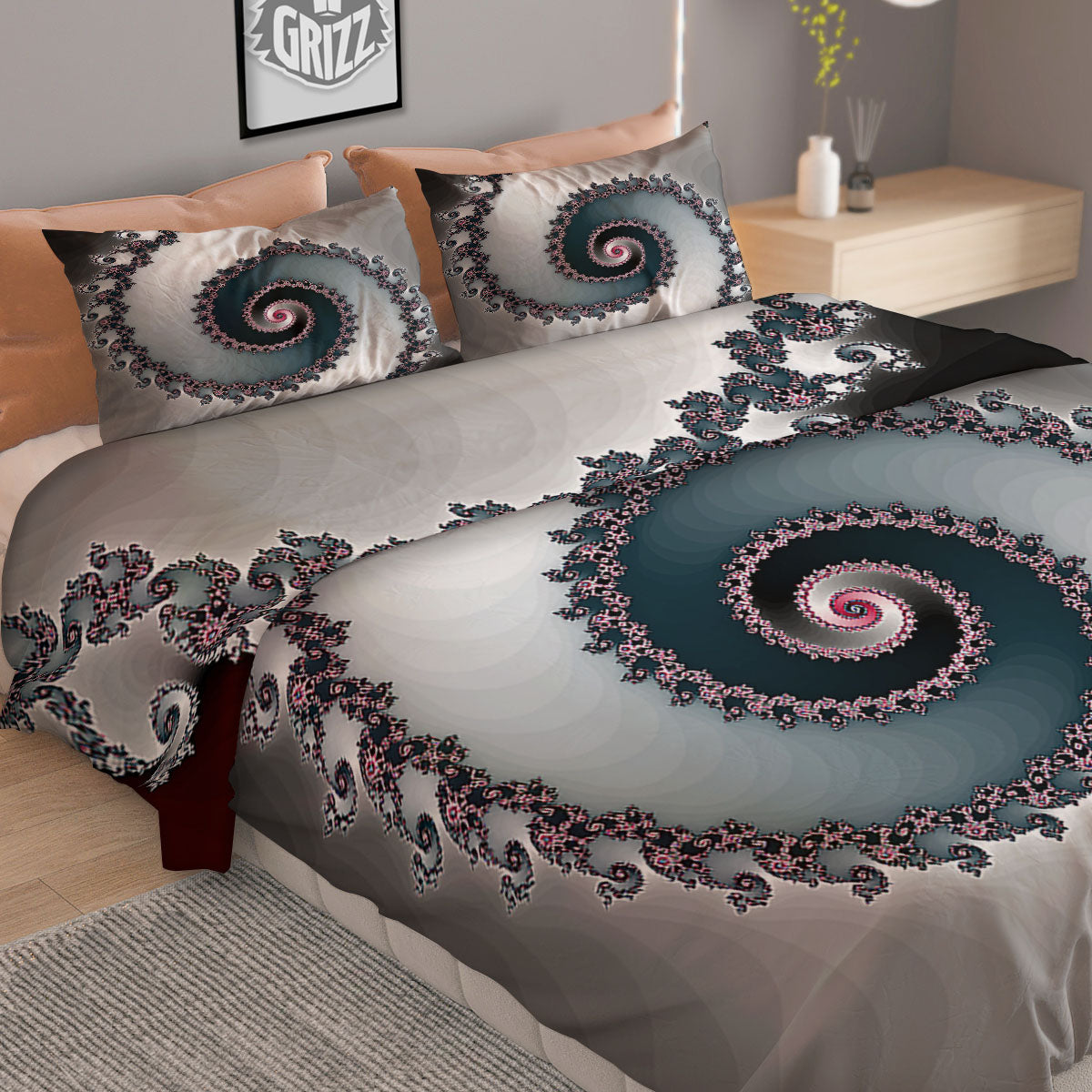 Fractal Infinite Print Duvet Cover Bedding Set