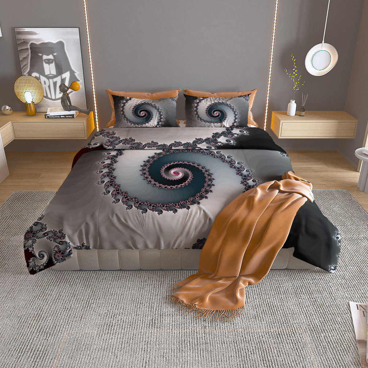 Fractal Infinite Print Duvet Cover Bedding Set