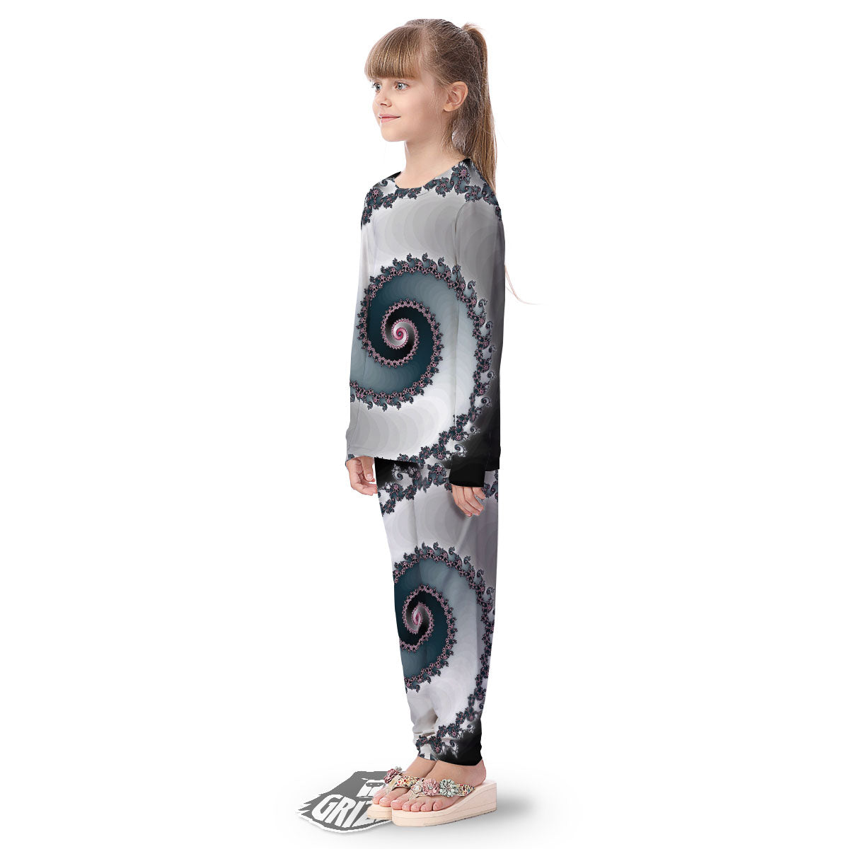 Fractal Infinite Print Kid's Pajamas-grizzshop