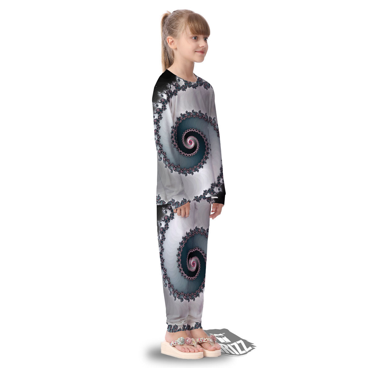 Fractal Infinite Print Kid's Pajamas-grizzshop