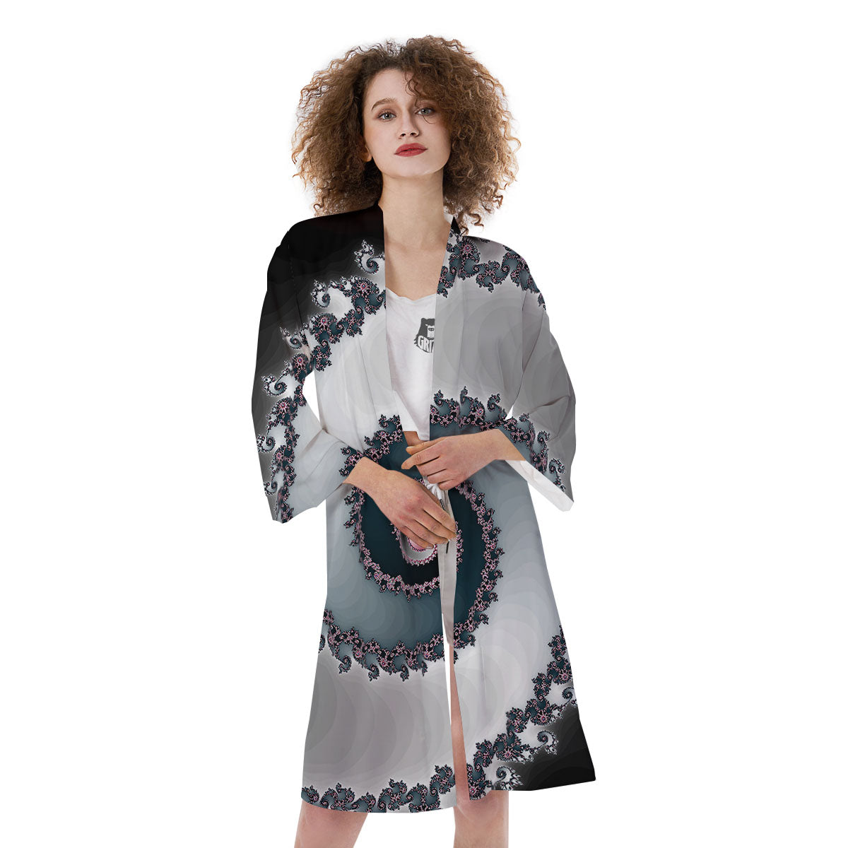 Fractal Infinite Print Kimono-grizzshop