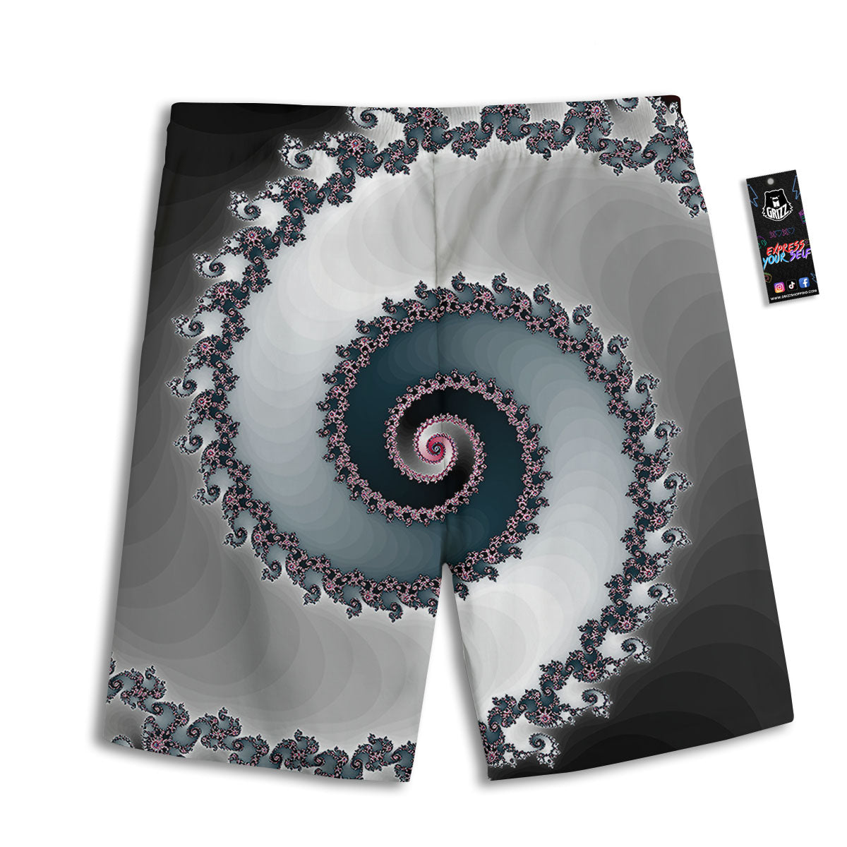 Fractal Infinite Print Men's Athletic Shorts