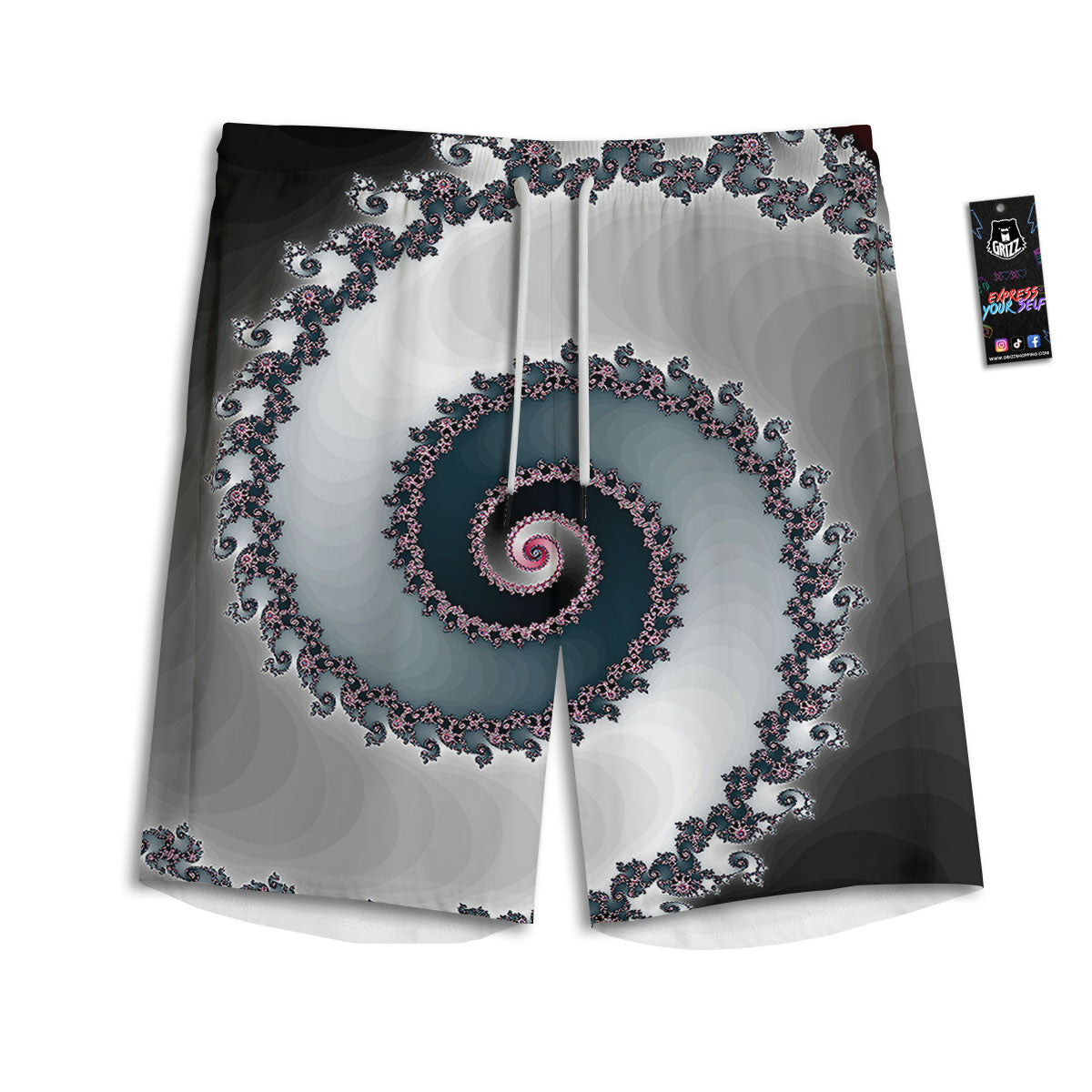 Fractal Infinite Print Men's Athletic Shorts