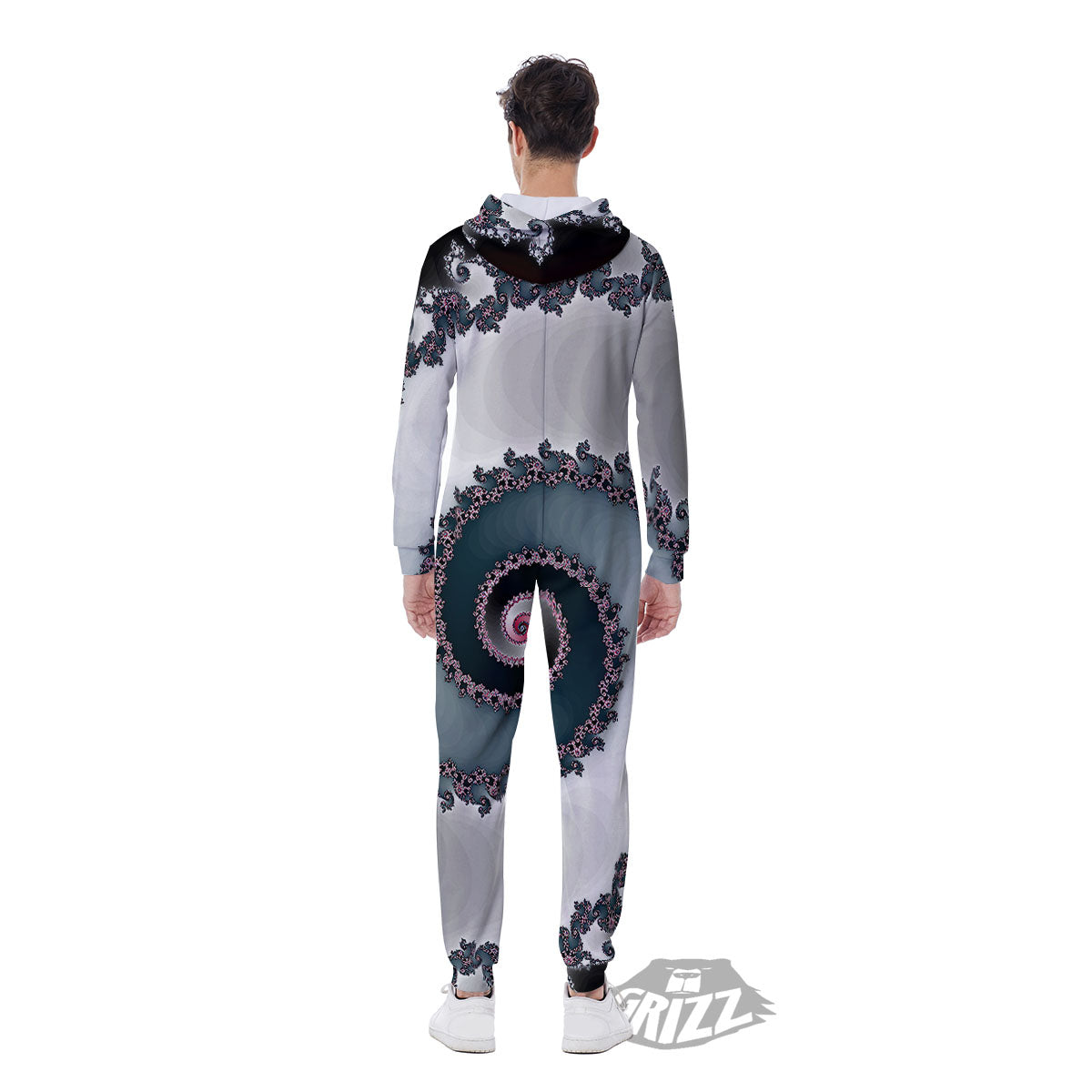 Fractal Infinite Print Men's Jumpsuit-grizzshop