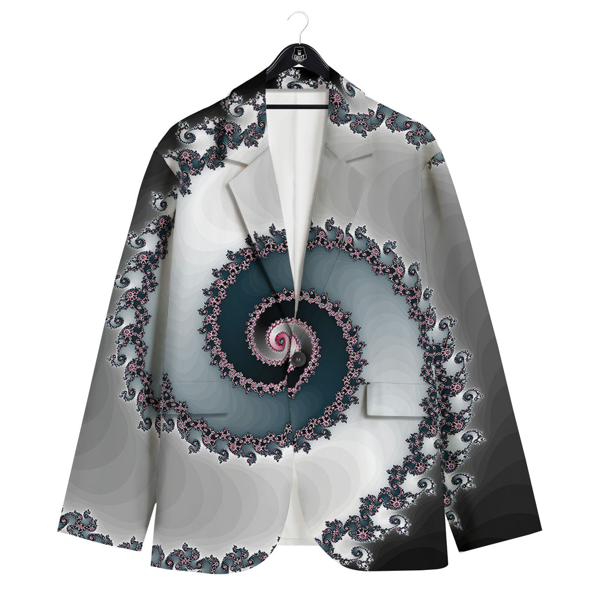 Fractal Infinite Print Men's Sport Coat-grizzshop