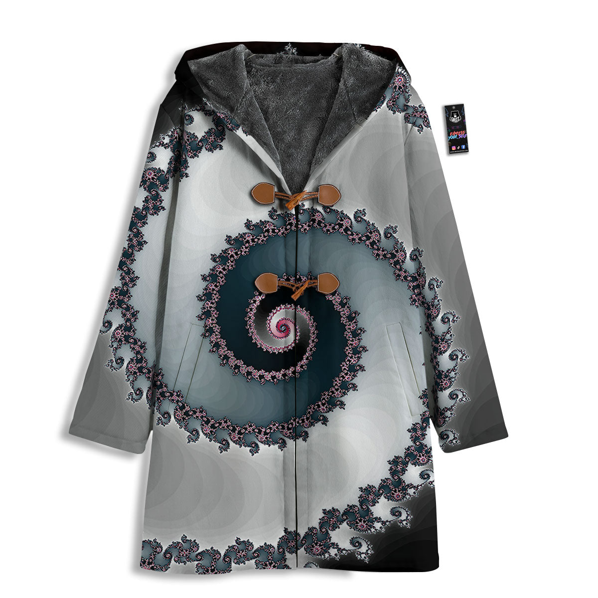 Fractal Infinite Print Men's Windbreaker Jacket-grizzshop