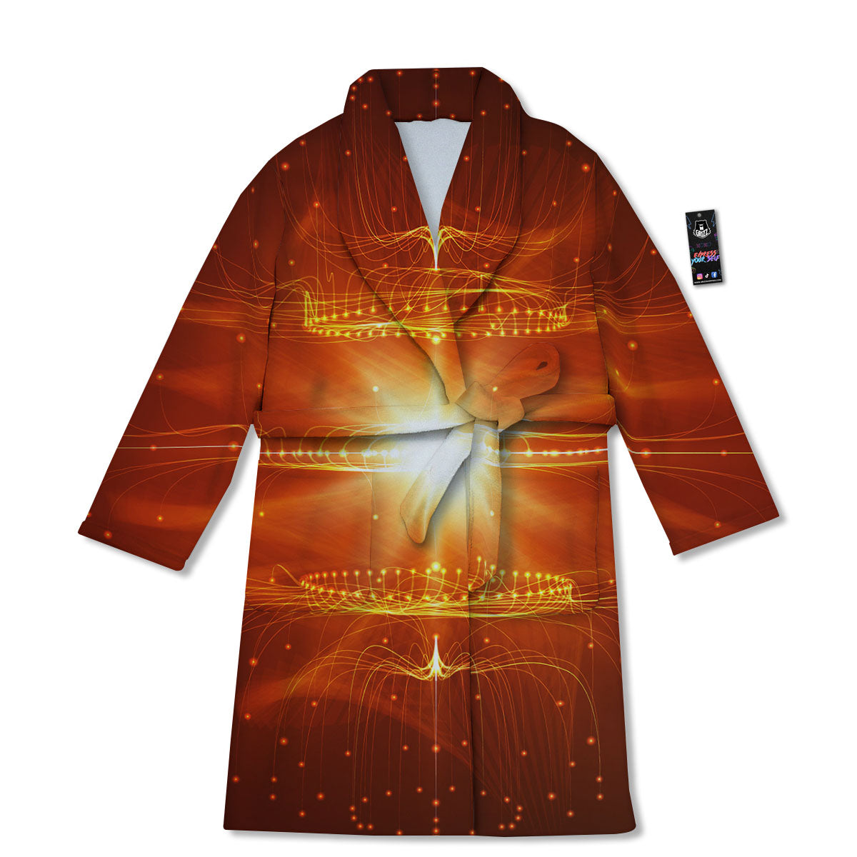 Fractal Light Print Bathrobe-grizzshop