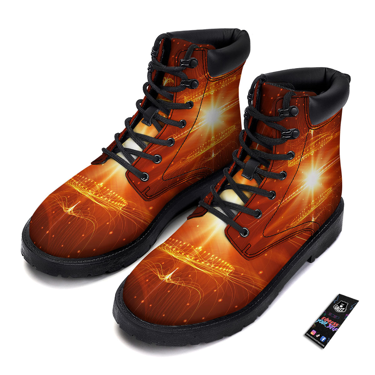 Fractal Light Print Boots-grizzshop