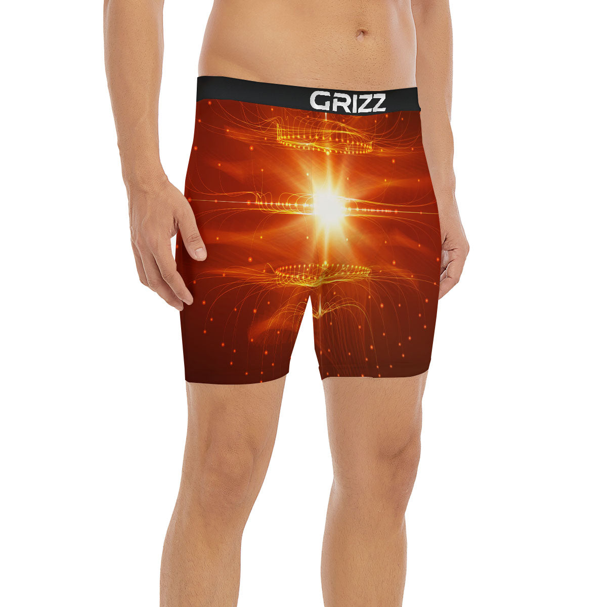 Fractal Light Print Boxer Briefs-grizzshop