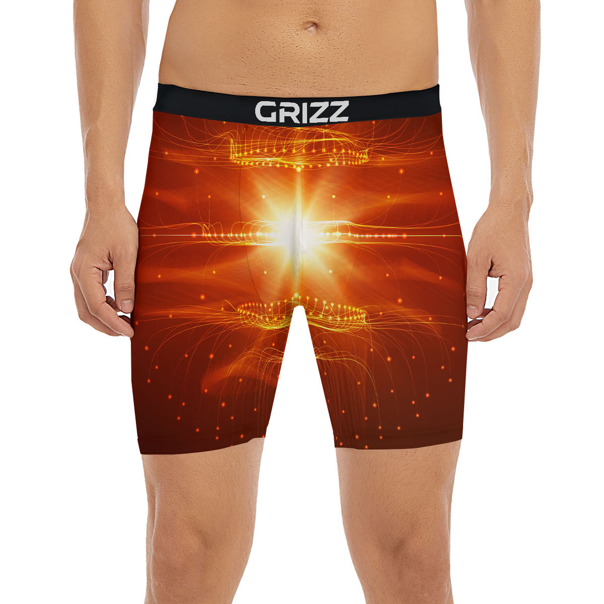 Fractal Light Print Boxer Briefs-grizzshop