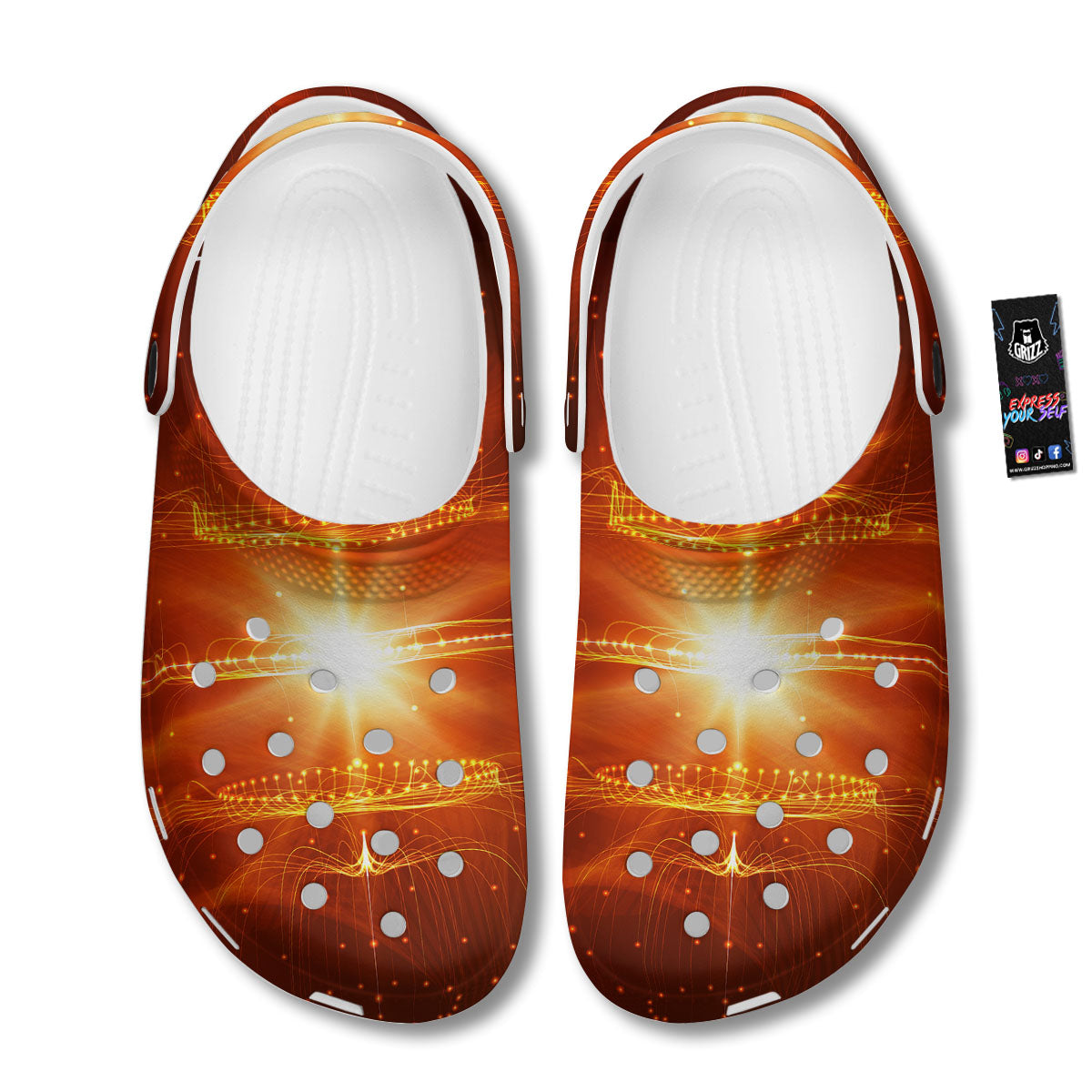 Fractal Light Print Clog-grizzshop