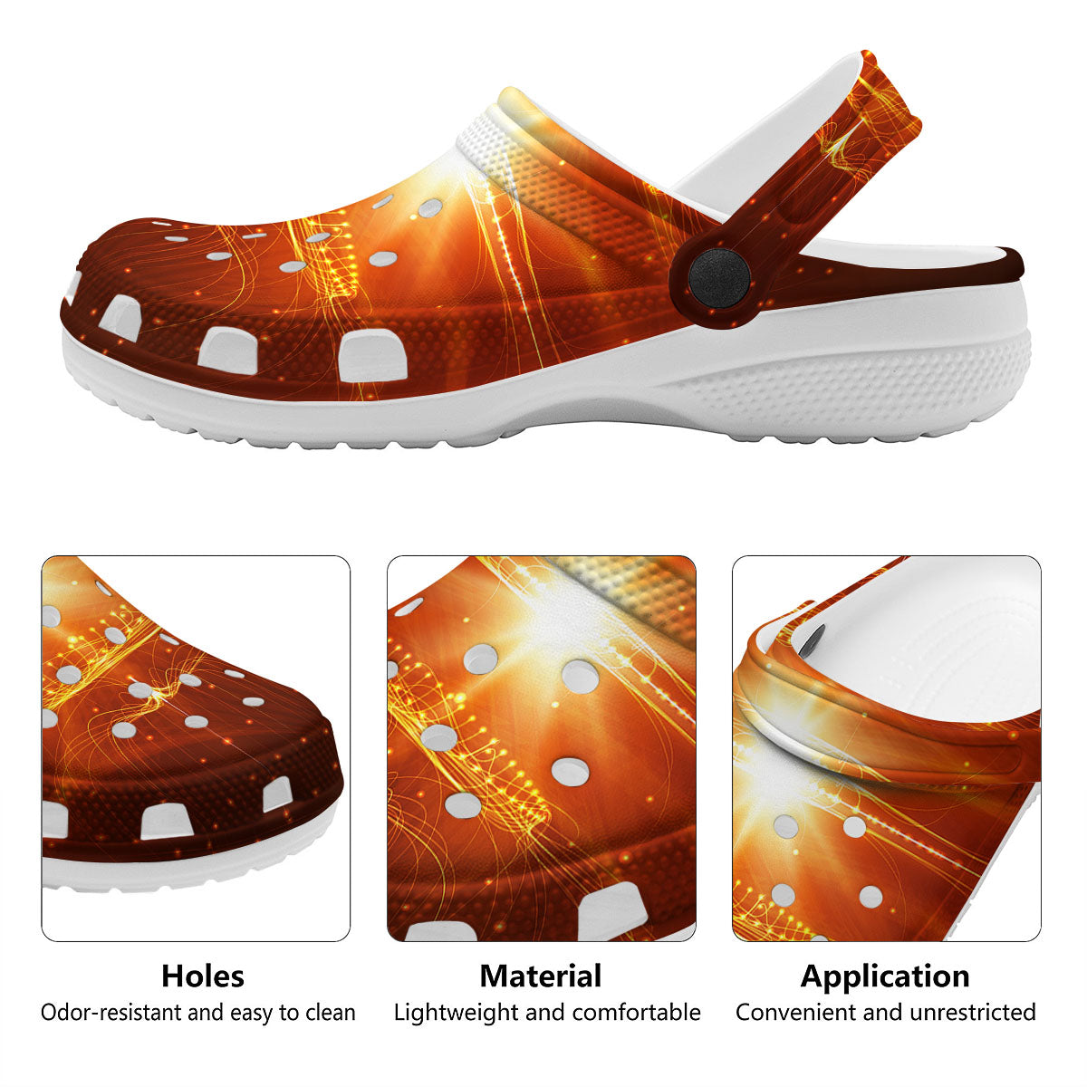 Fractal Light Print Clog-grizzshop