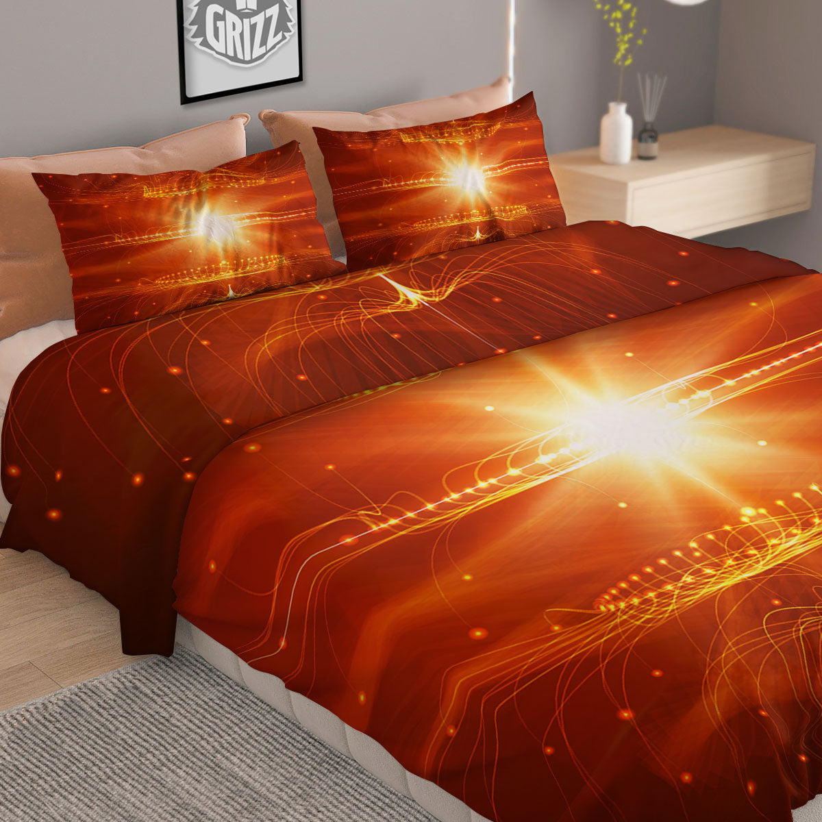 Fractal Light Print Duvet Cover Bedding Set