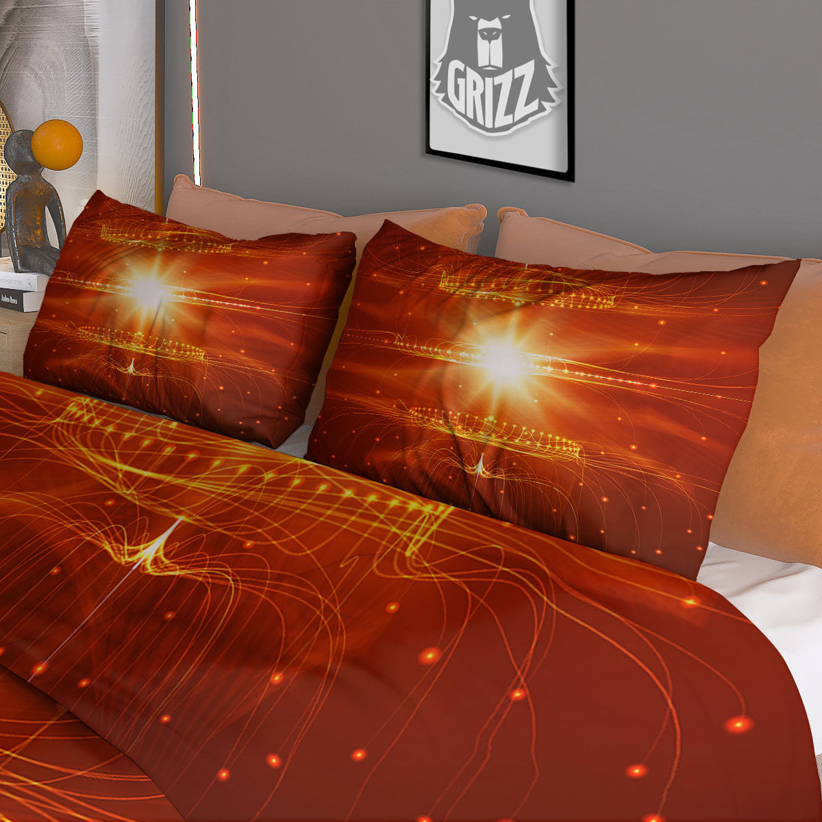 Fractal Light Print Duvet Cover Bedding Set