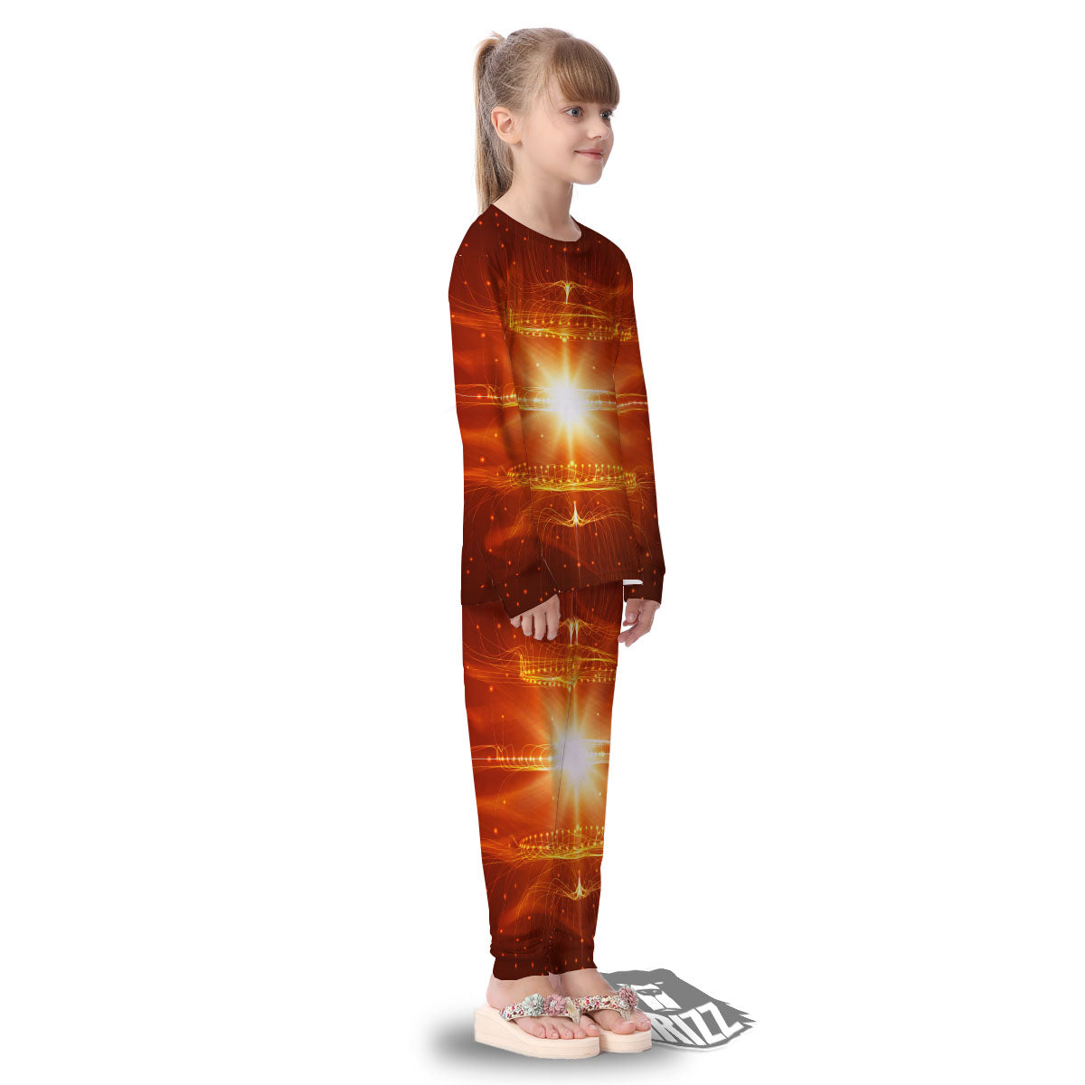 Fractal Light Print Kid's Pajamas-grizzshop