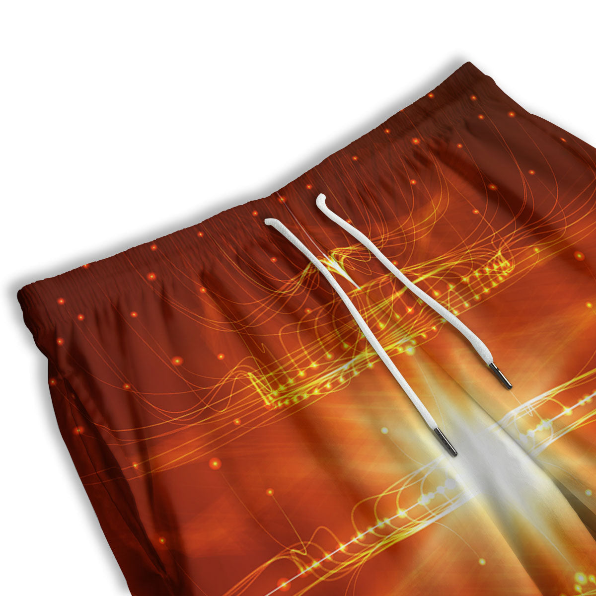 Fractal Light Print Men's Athletic Shorts