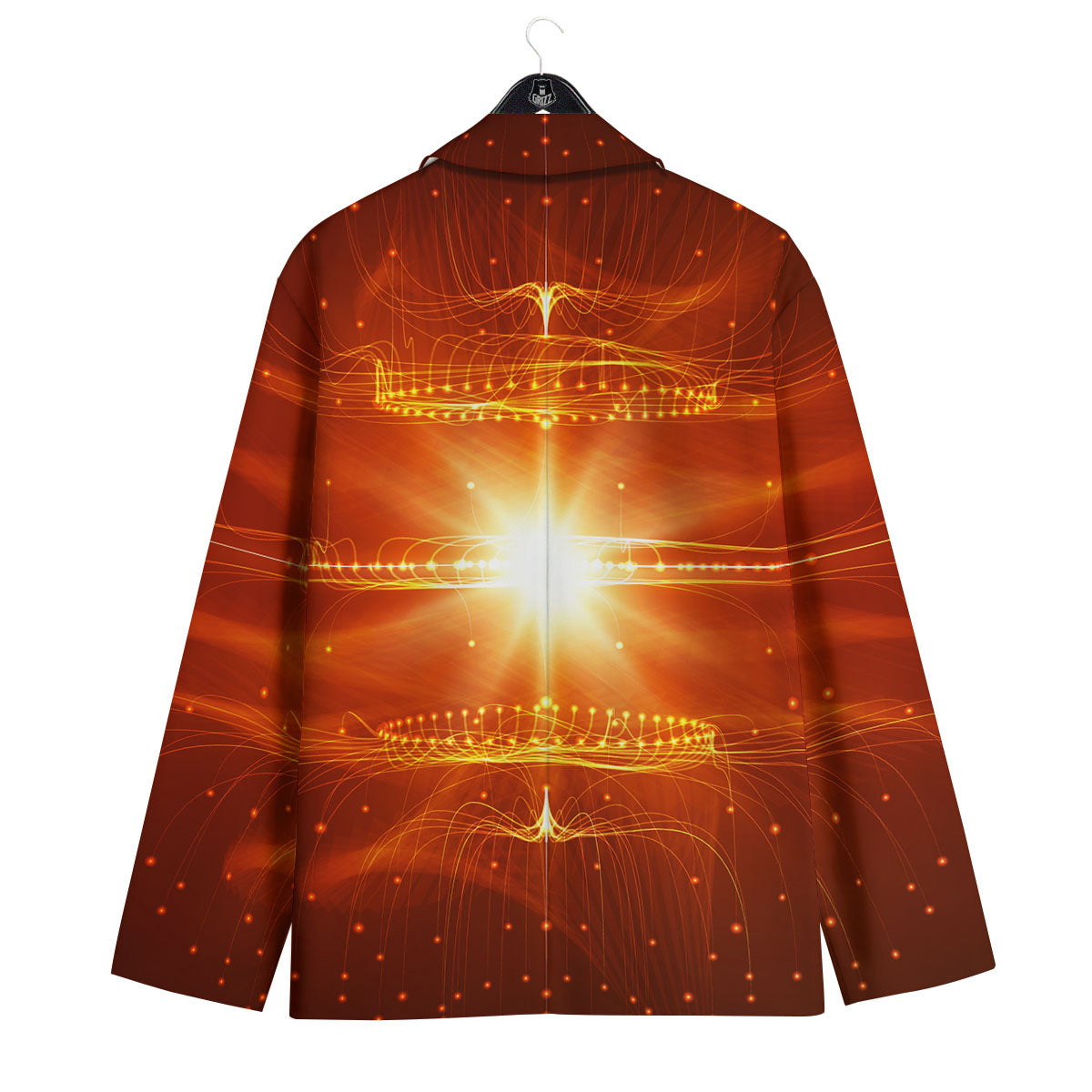 Fractal Light Print Men's Sport Coat-grizzshop