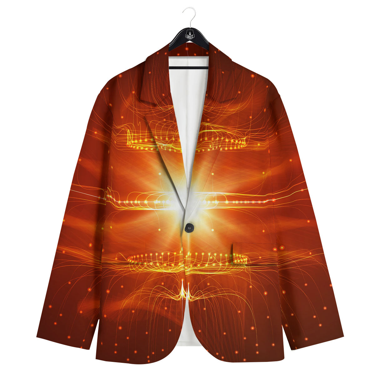 Fractal Light Print Men's Sport Coat-grizzshop