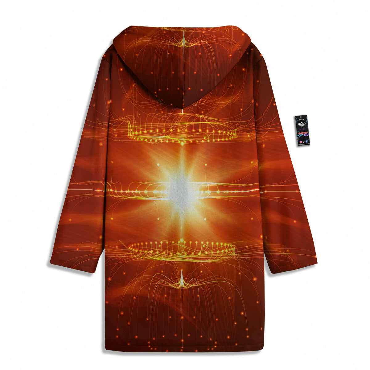 Fractal Light Print Men's Windbreaker Jacket-grizzshop