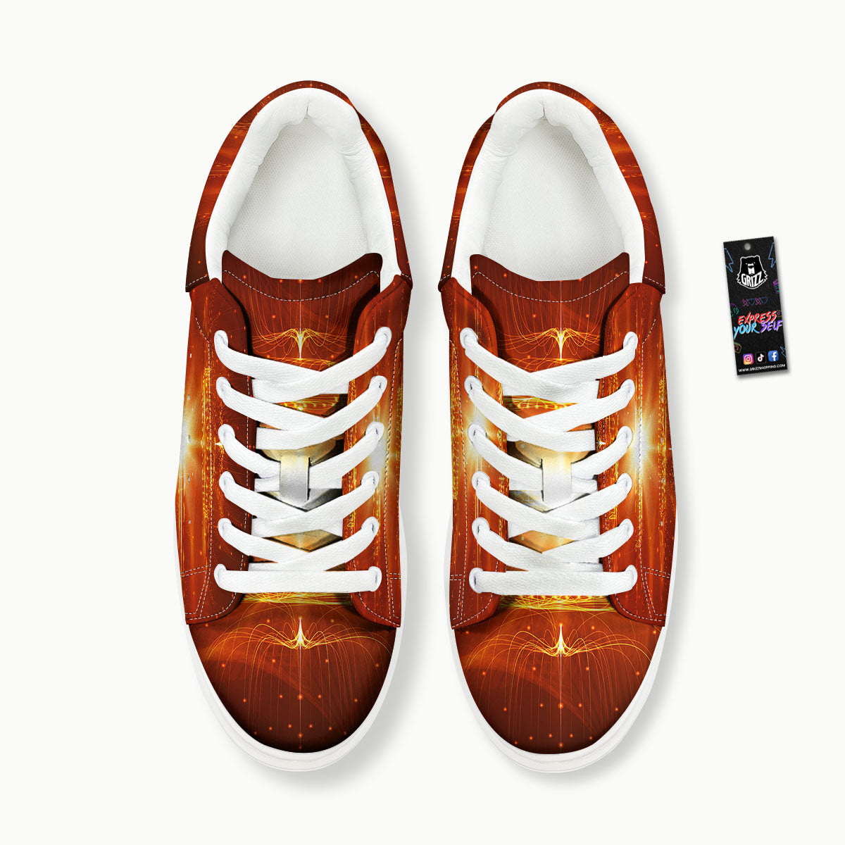Fractal Light Print Platform Shoes-grizzshop