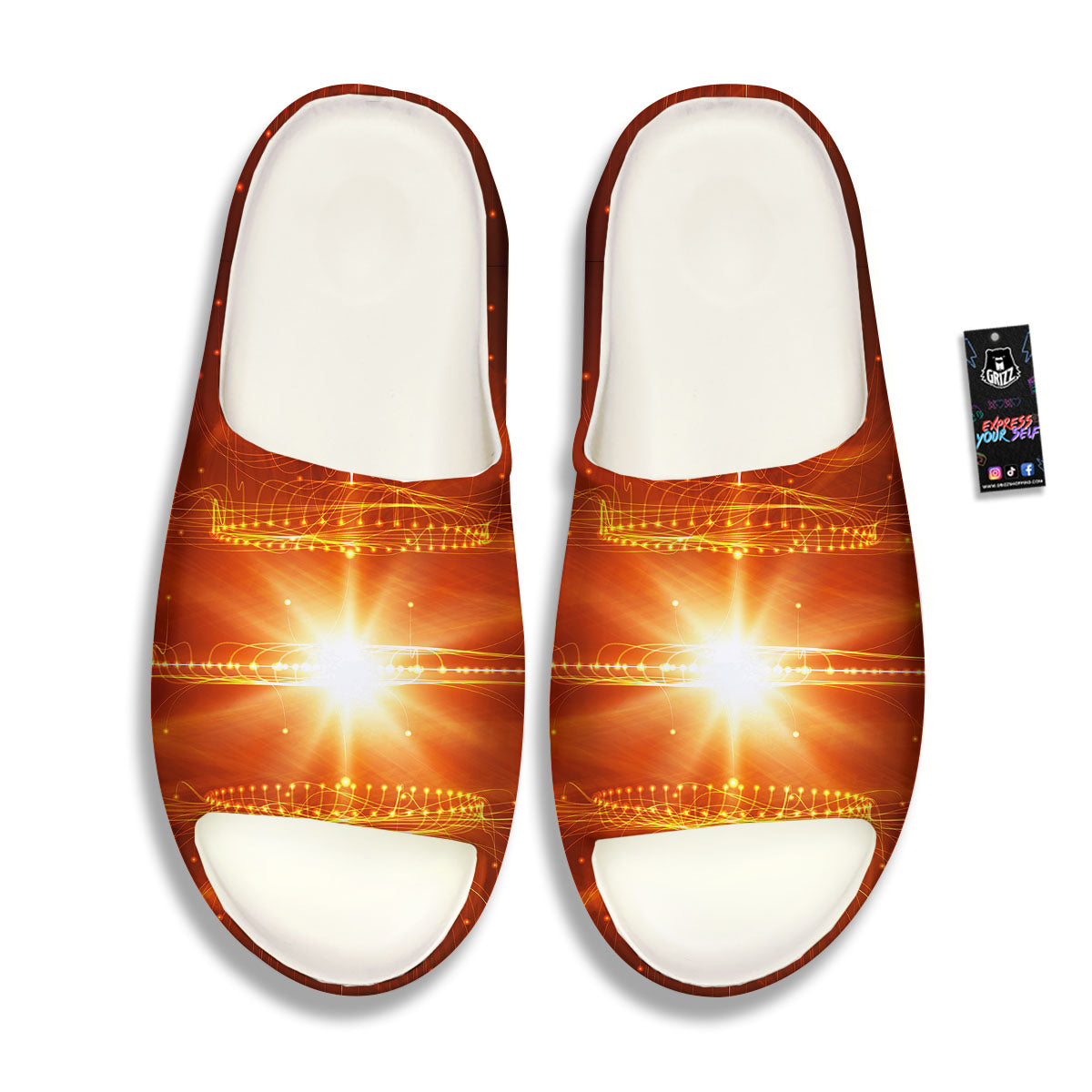 Fractal Light Print Sandals-grizzshop