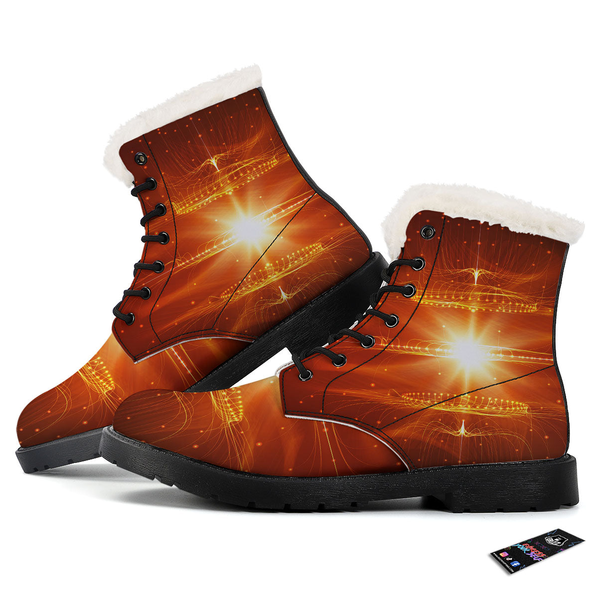 Fractal Light Print Winter Boots-grizzshop