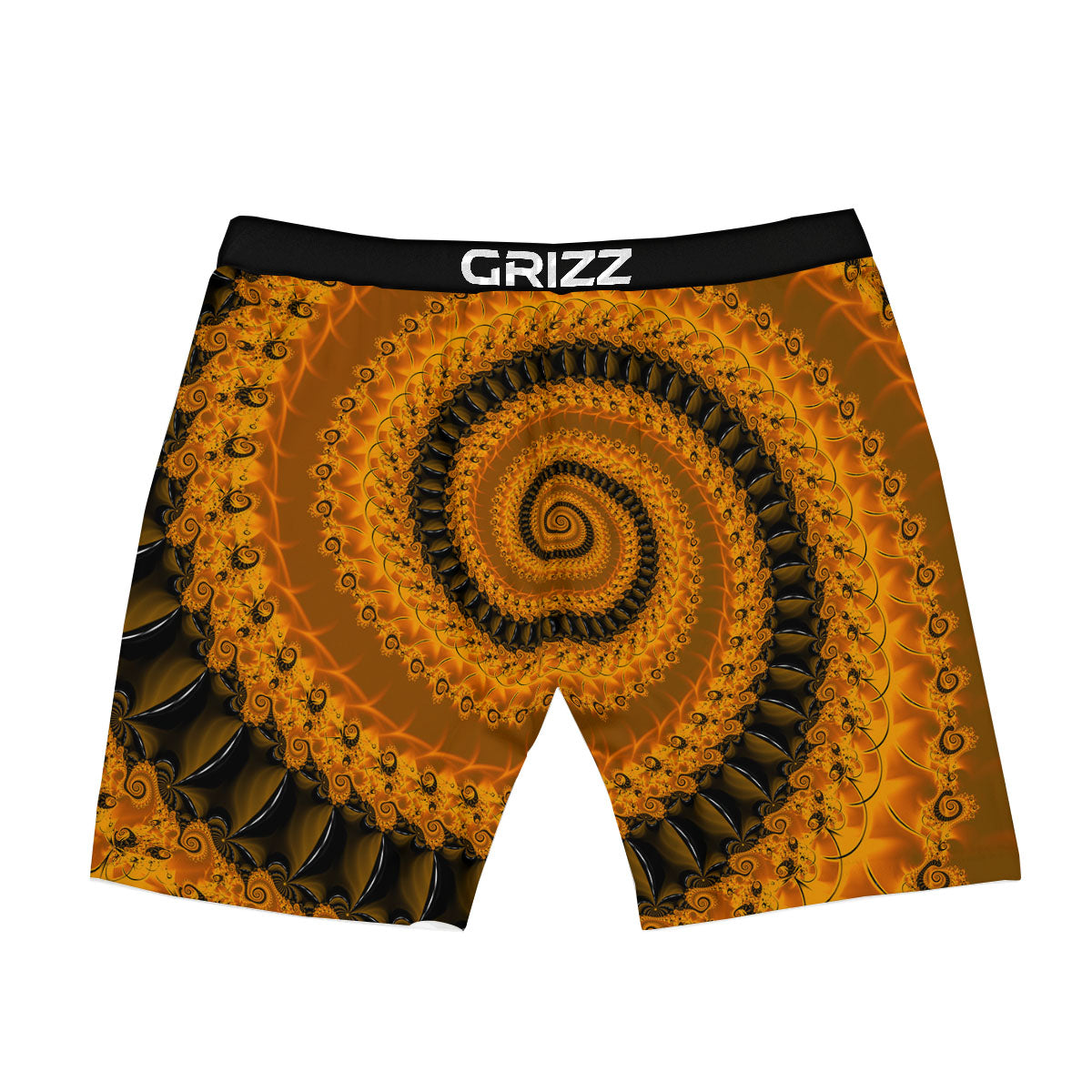 Fractal Orange Print Boxer Briefs-grizzshop