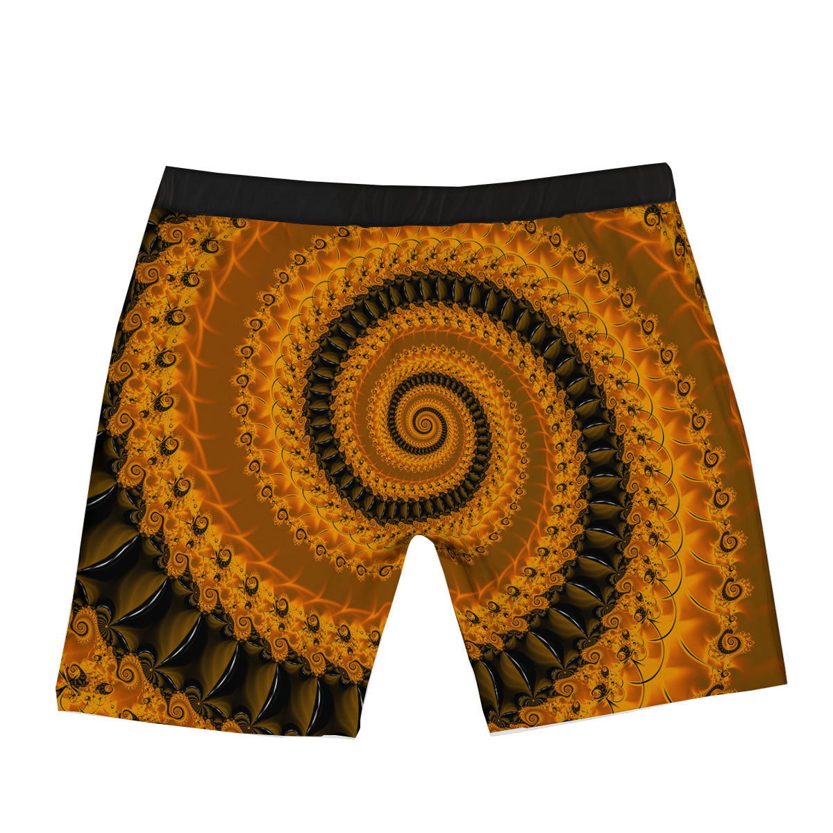 Fractal Orange Print Boxer Briefs-grizzshop