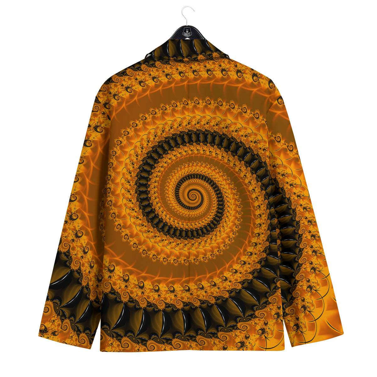 Fractal Orange Print Men's Sport Coat-grizzshop