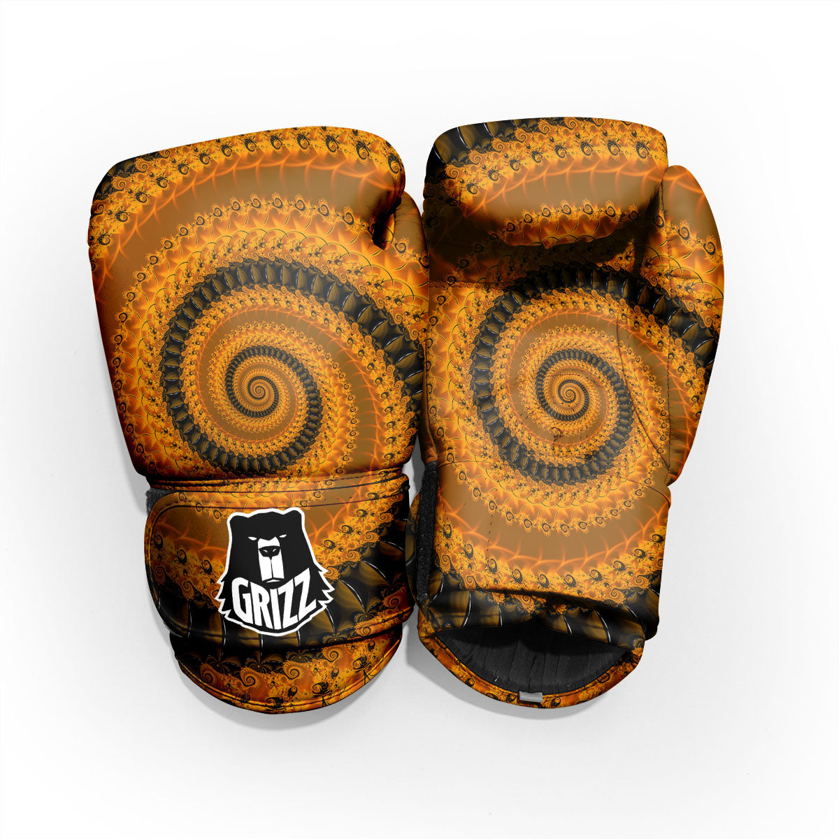 Fractal Orange Print Pro Boxing Glove