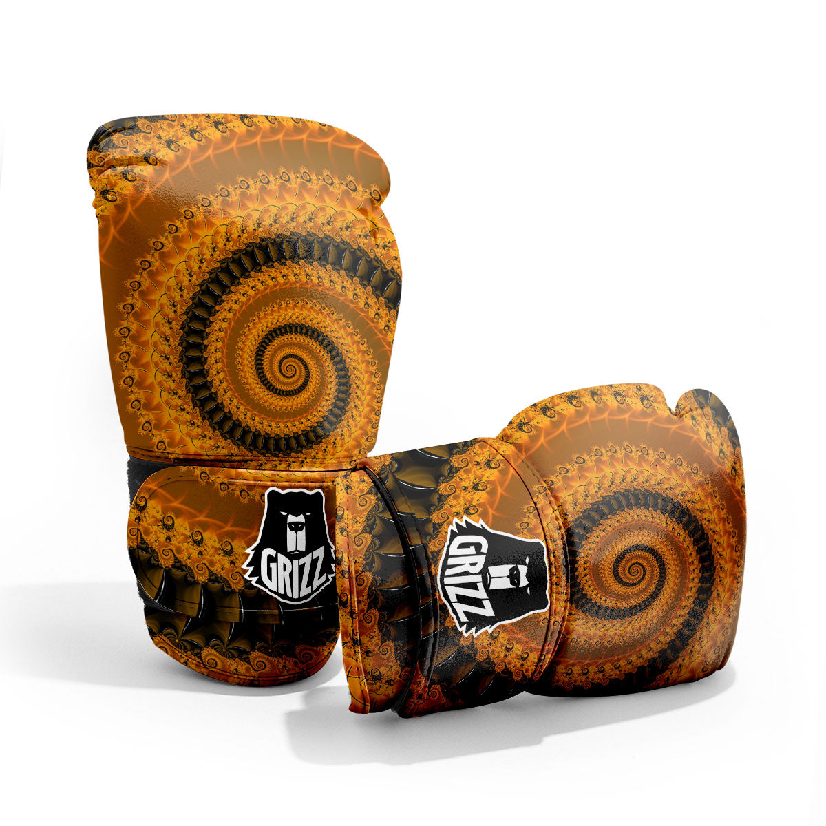 Fractal Orange Print Pro Boxing Glove