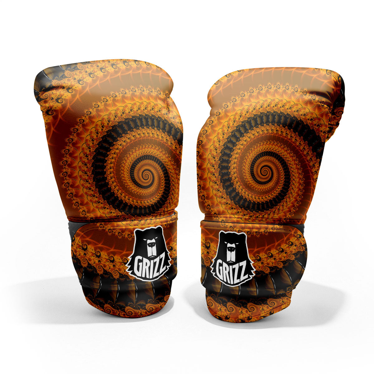 Fractal Orange Print Pro Boxing Glove