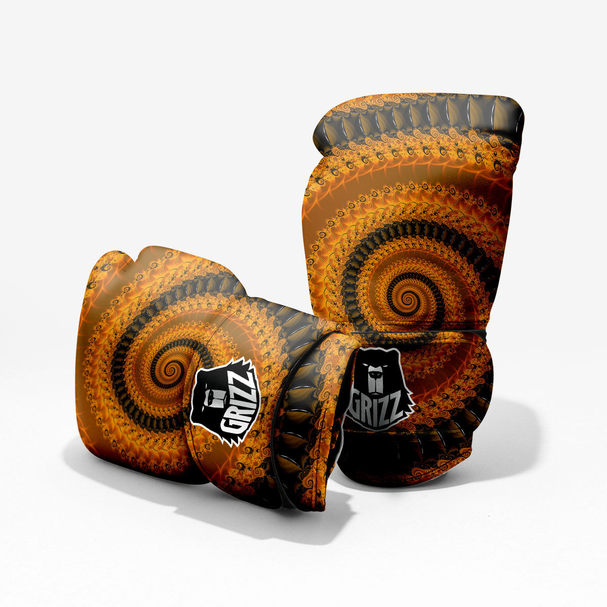 Fractal Orange Print Pro Boxing Glove