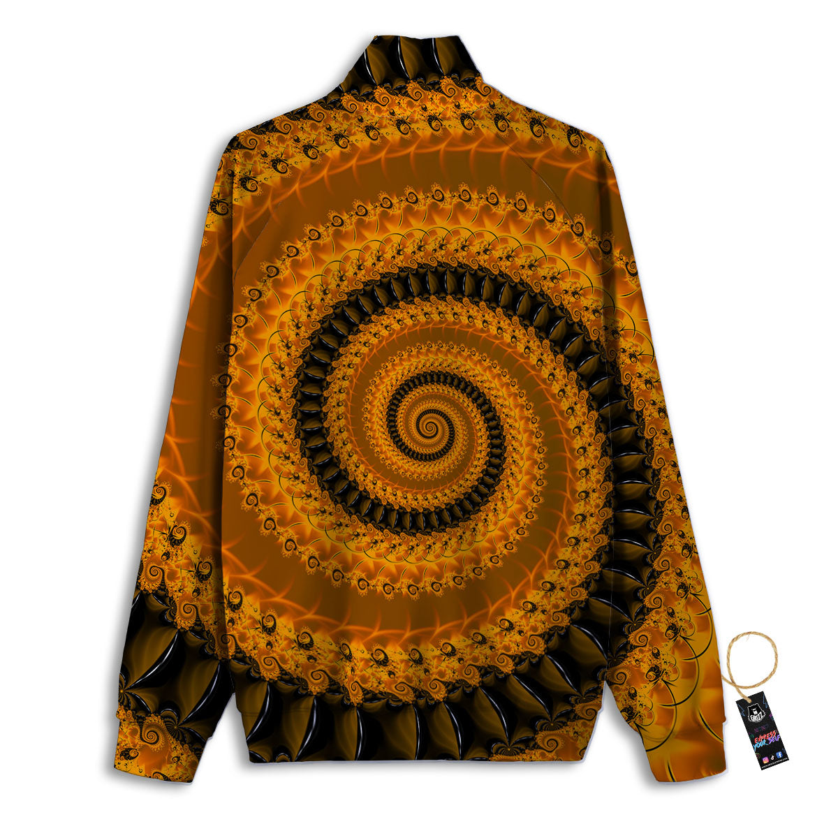 Fractal Orange Print Track Jacket-grizzshop